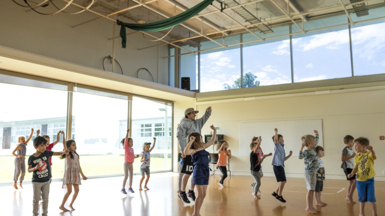 Children acting and performing in Studio