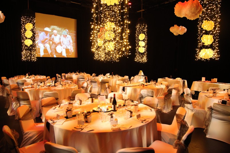 Event setup with tables in theatre